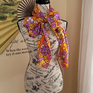 Vintage 1960s psychedelic colored floral scraf